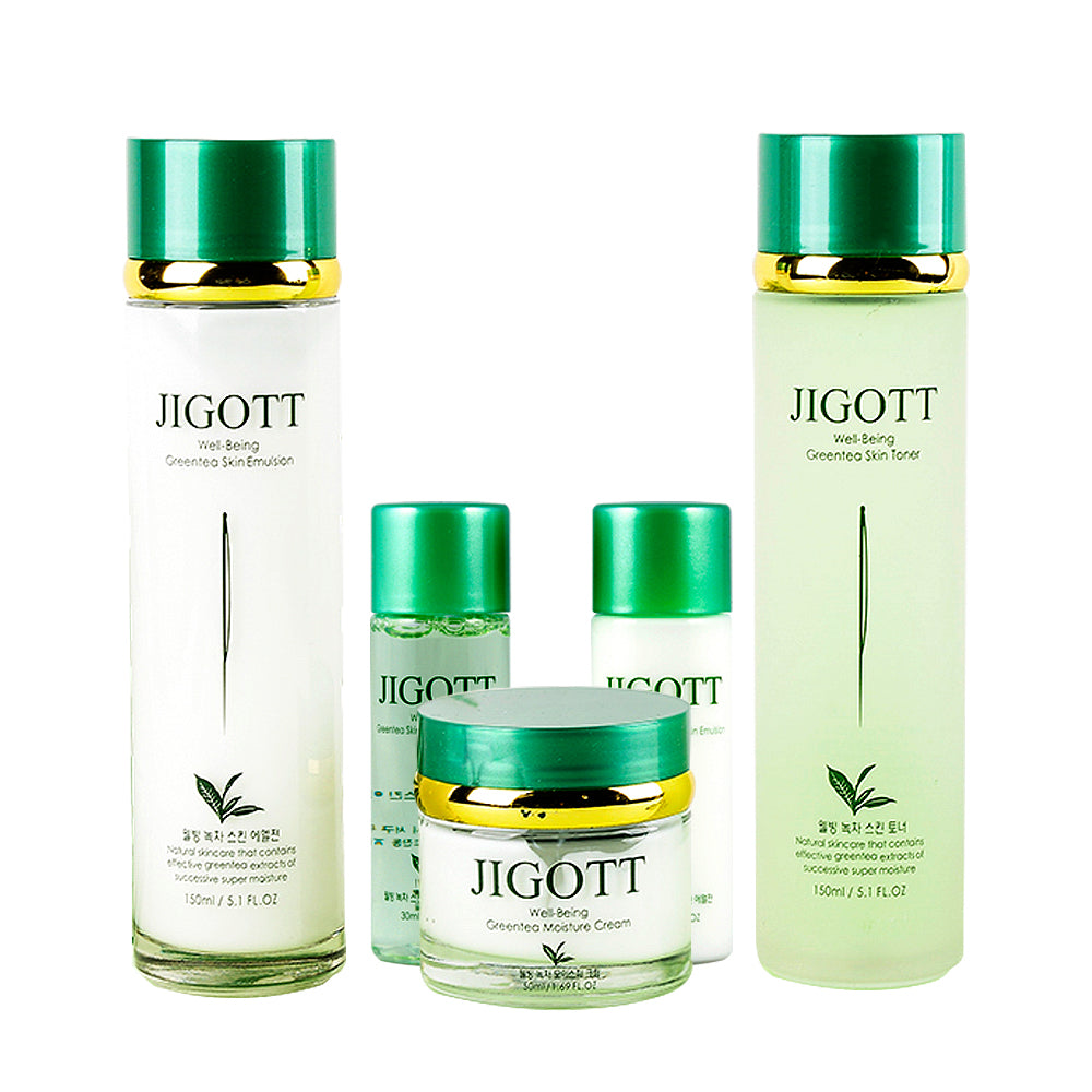 JIGOTT Set Crema, Emulsión, Loción Humectante Bienestar Té Verde