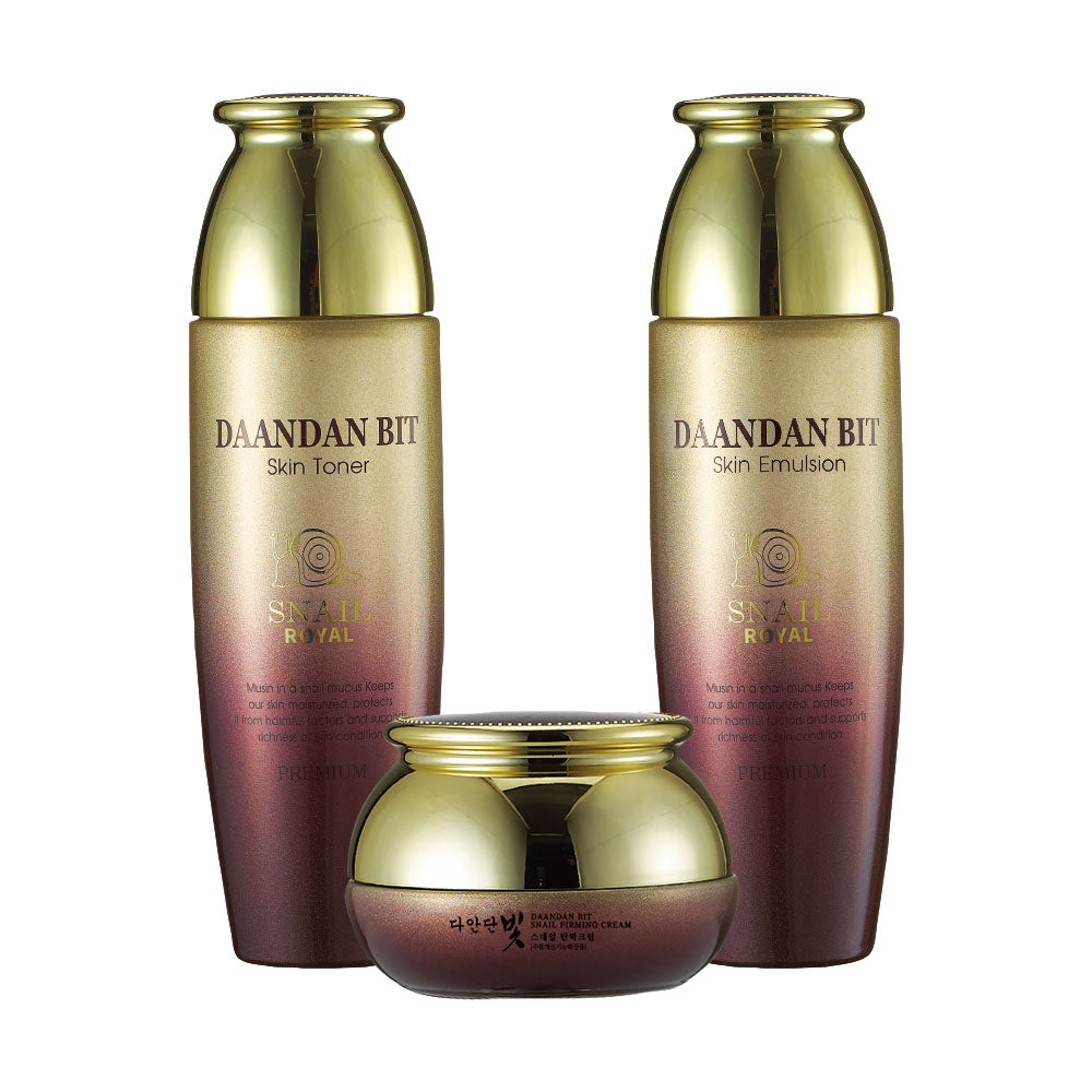 DAANDANBIT Set Humectante Tónico-Emulsión-Crema con Baba de Caracol