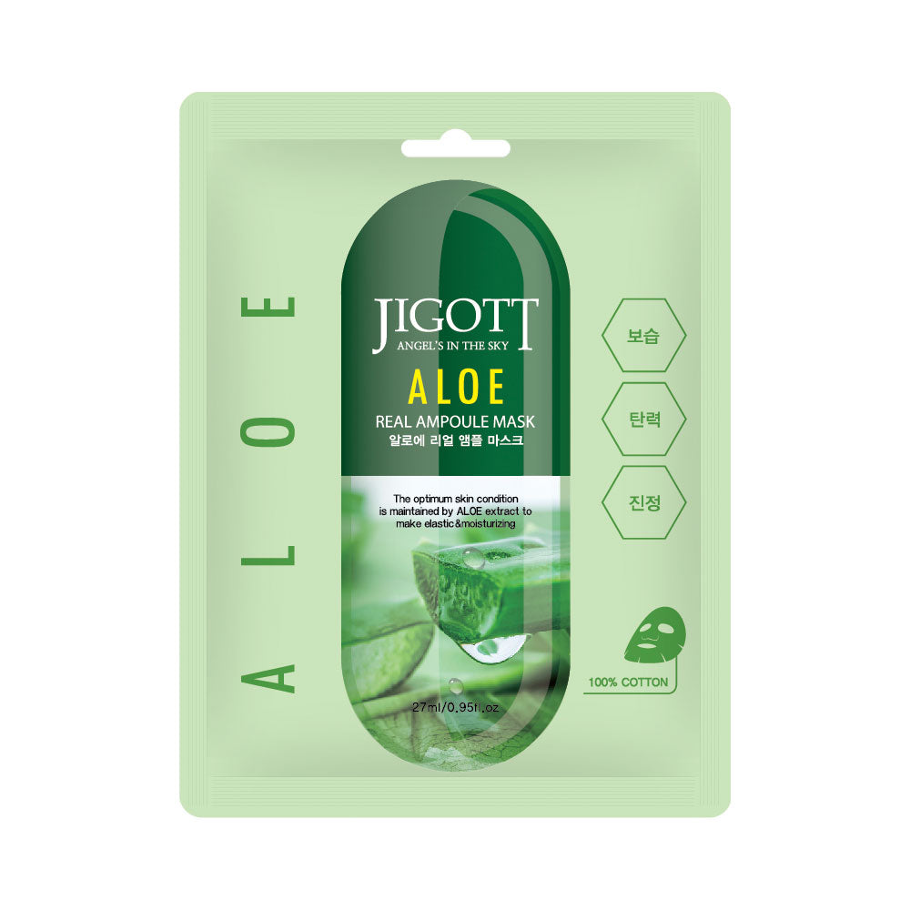 JIGOTT Mascarilla con Ampolleta Humectante con Extracto de Aloe Real